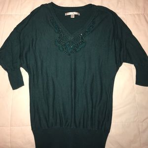 Emerald green vneck sweater