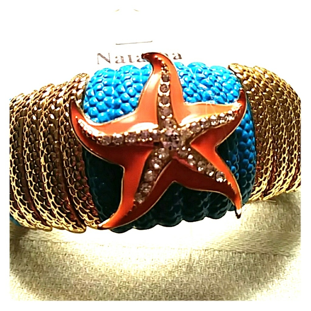 Enamel and Metal Starfish Bracelet