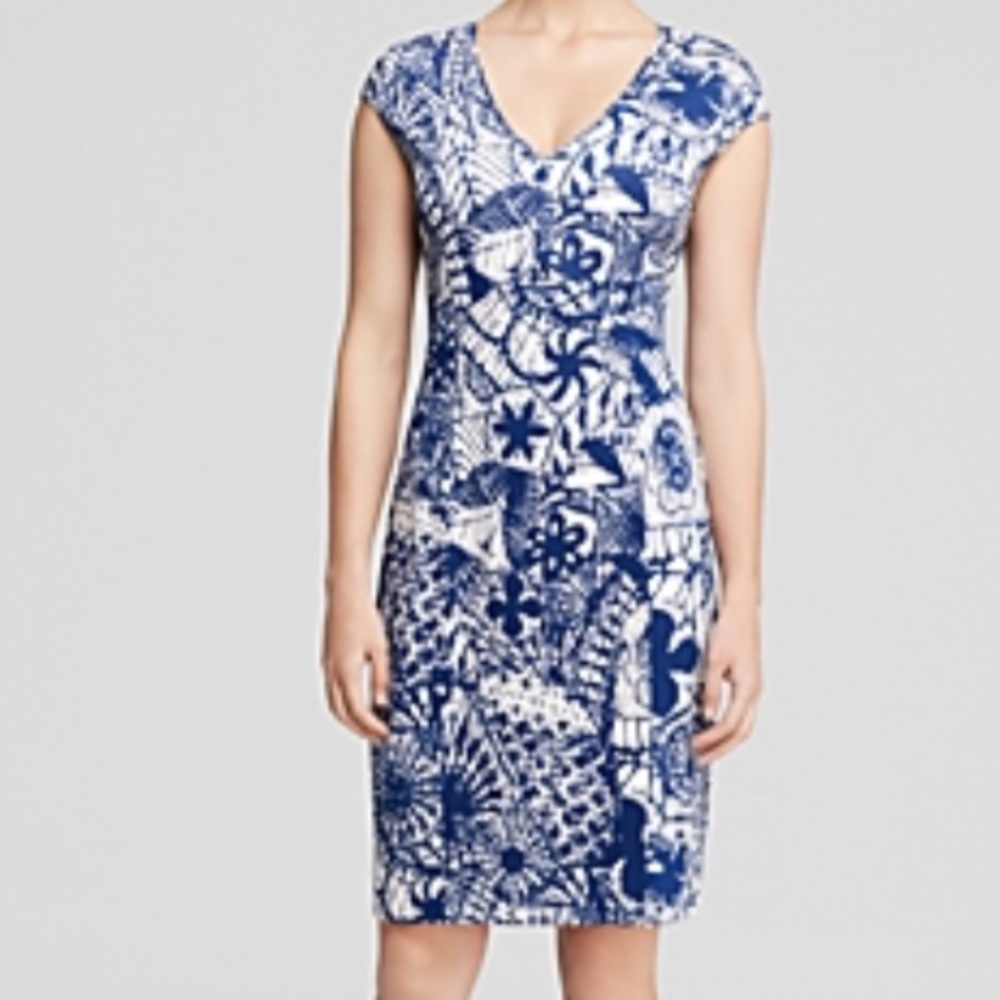 XS Tory Burch Navy & White Dress