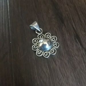 925 Sterling silver, 1.5 " swirl pendant