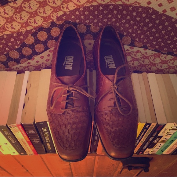 Vintage Women's Drew Woven Brown Leather Oxford - Picture 2 of 8