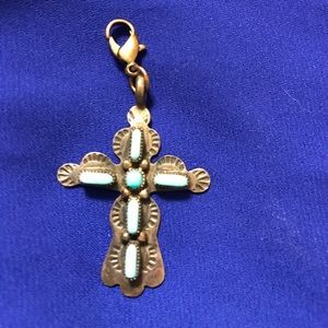 Navajo inlayed turquoise cross