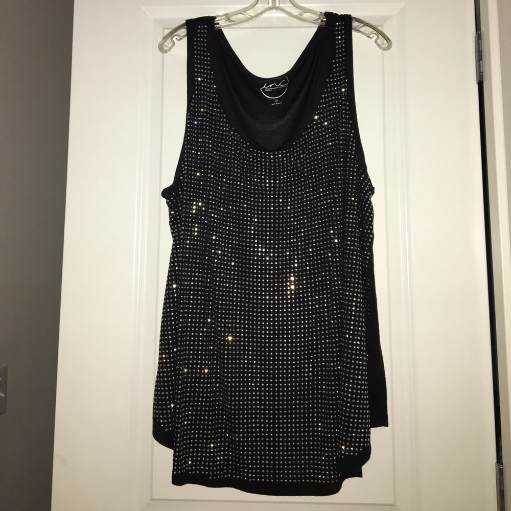 Black disco tank top