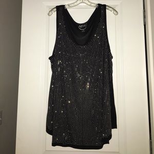 Black disco tank top