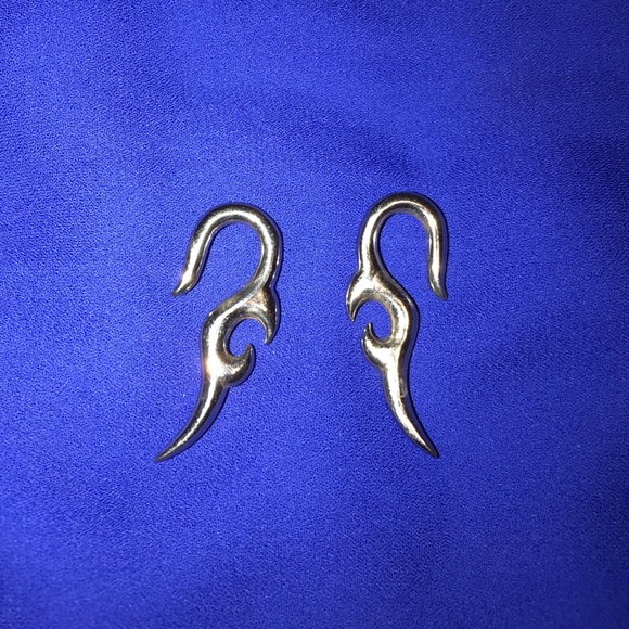 Tribal silver gauge earrings - Picture 1 of 1