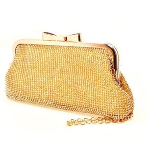 Rhinestone Gold Clutch