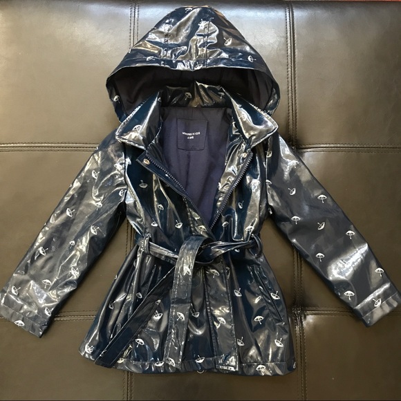 navy blue raincoat with hood