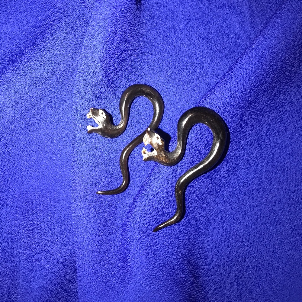 Tribal plastic snake earrings