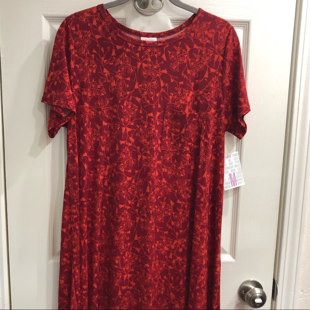 Carly dress in red slinky fabric