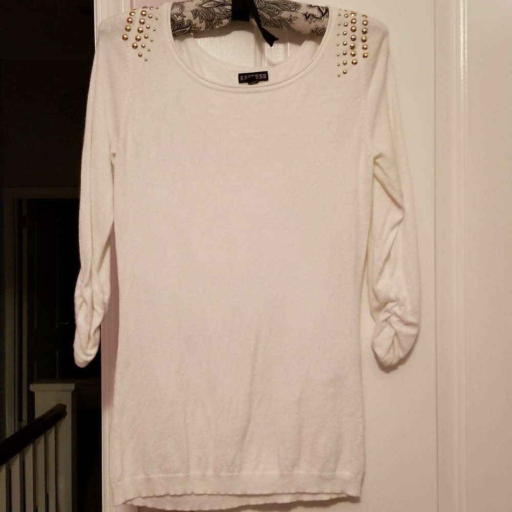 Express gold studded sweater XS