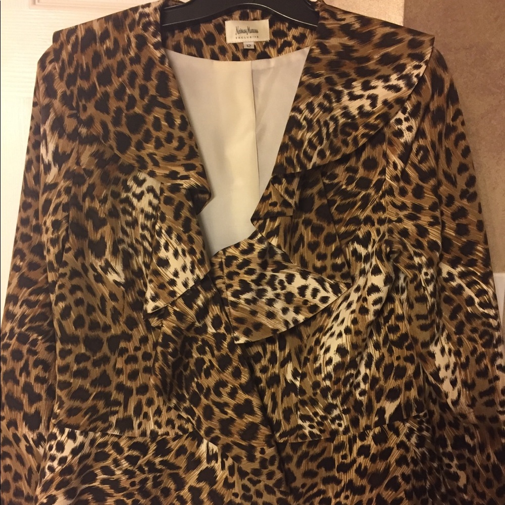 Nieman Marcus double breasted ruffle jacket