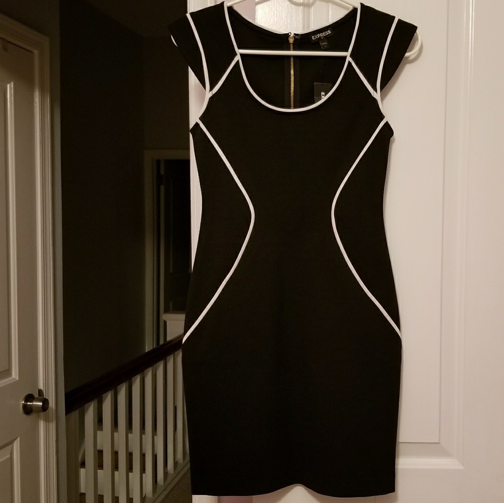 Express black fitted dress 0