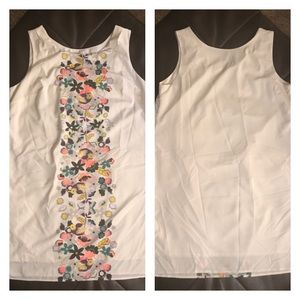 White & Multi-Color Floral Dress