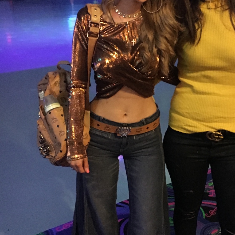 Topshop bronze crop top