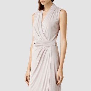 AllSaints Sleeveless Wrap Front Dress