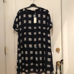 Tory Burch Navy Erica Dress size L NWT