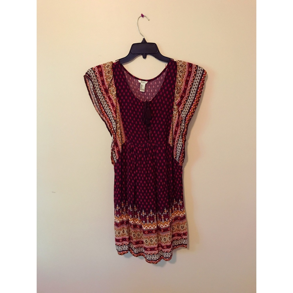 Fuschia peasant boho dress