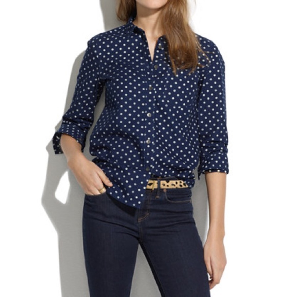 Madewell Polka Dot Boyshirt Button Down