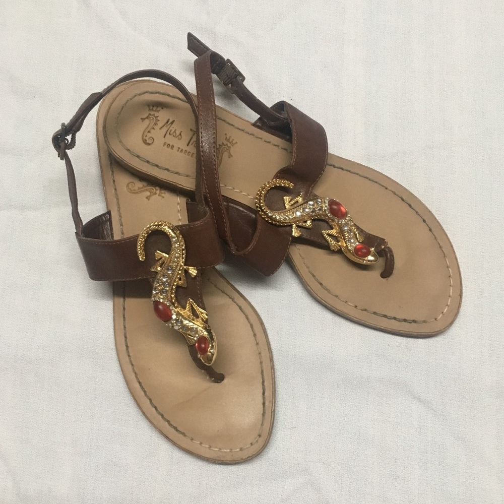 Bejeweled Lizard // Flat Sandals
