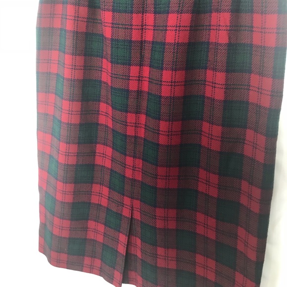 Vintage PENDLETON Long Red Plaid Skirt Size 12 - Picture 4 of 7