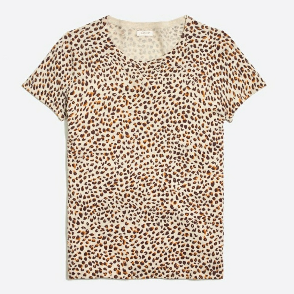 J. Crew Leopard Short Sleeve Sweater