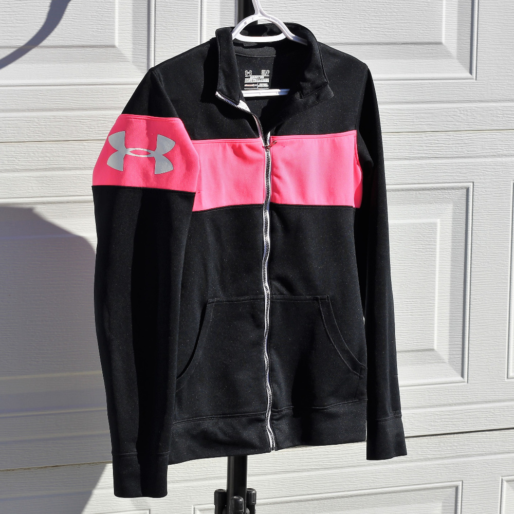 Under Armour Pink Band Full Zip Up Jacket
