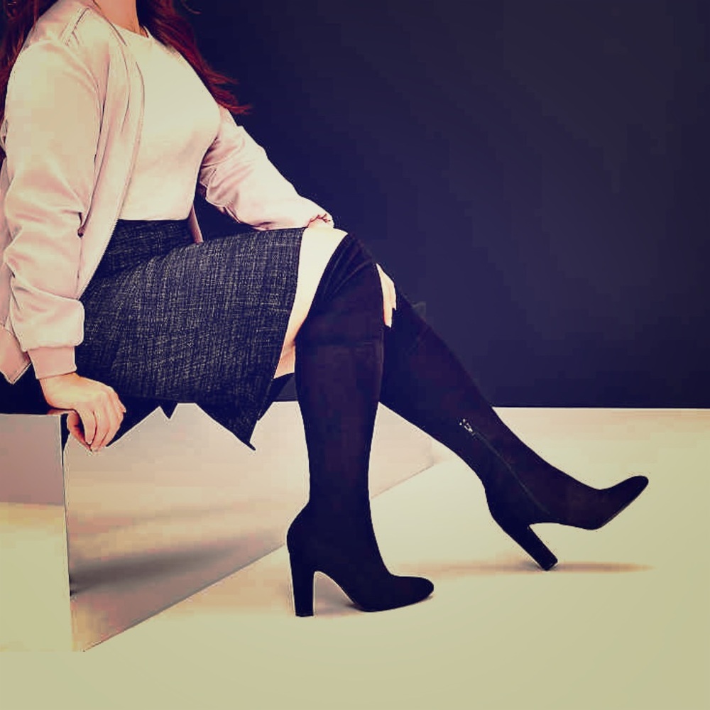 Black over the knee boot