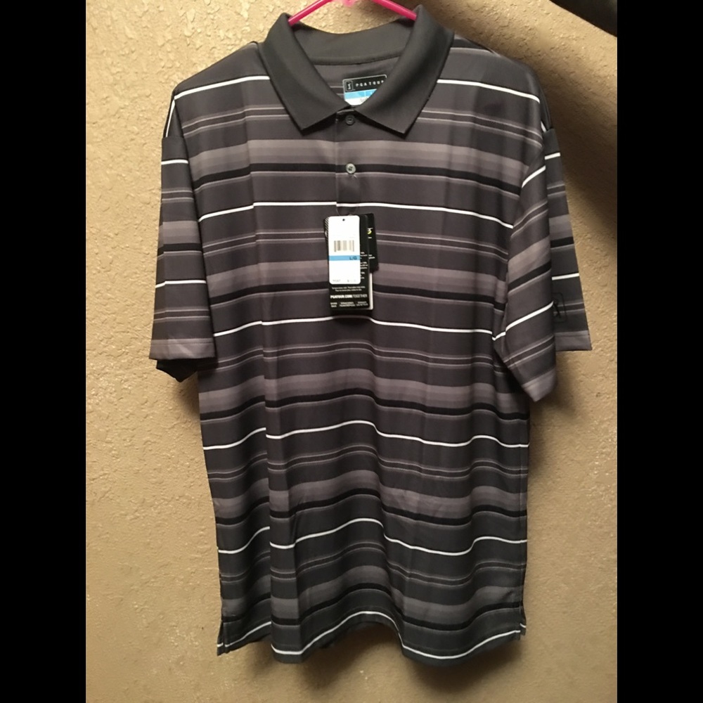 PGA tour polo gray golf shirt.