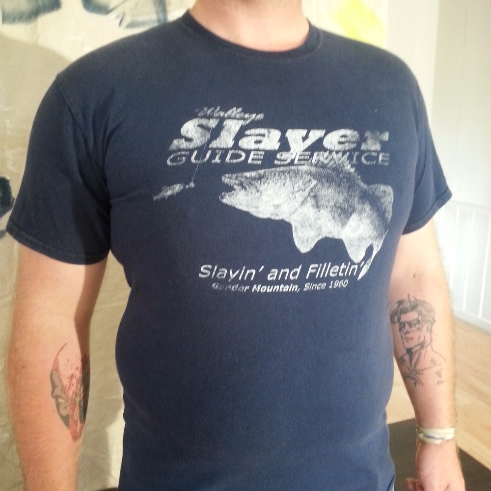 Vintage fishing shirt slayin and filletin size M