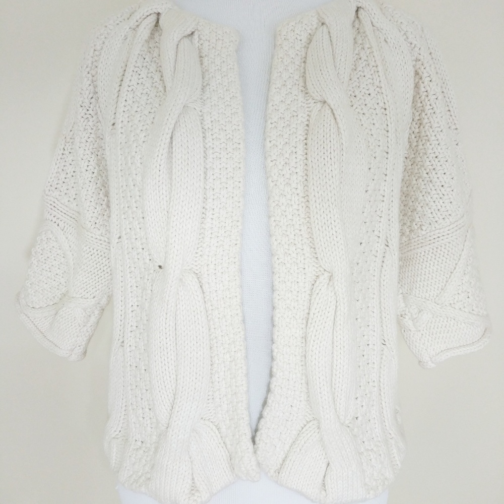 Cable Knit Open Cardigan