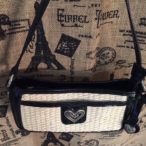 4/$20 Small Straw Shoulder Bag Purse Silver Heart - Picture 2 of 8