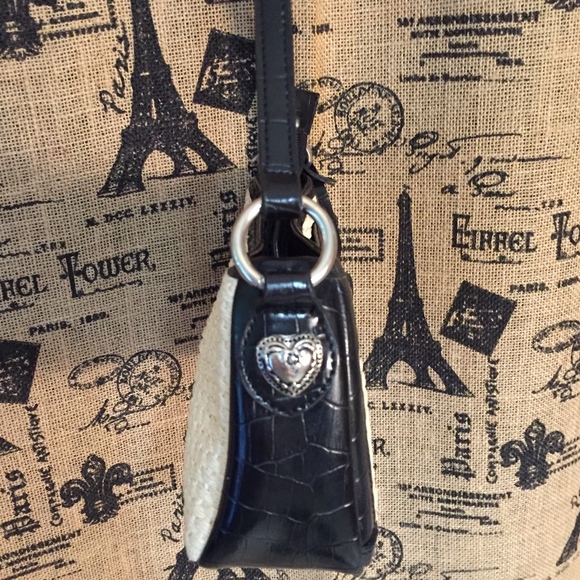 4/$20 Small Straw Shoulder Bag Purse Silver Heart - Picture 6 of 8