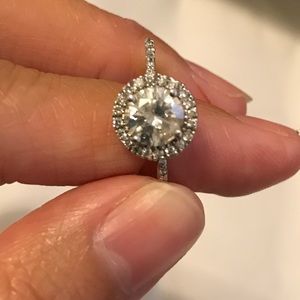 1.6 ct Diamonds halo engagement ring