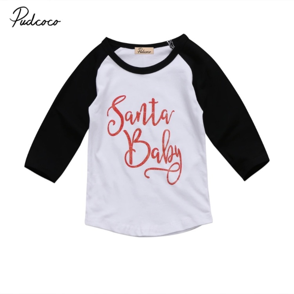 9 month Santa Baby baseball shirt
