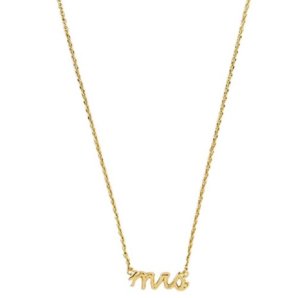 mrs Necklace Pendant Dainty Script Bride Gift - Picture 4 of 7