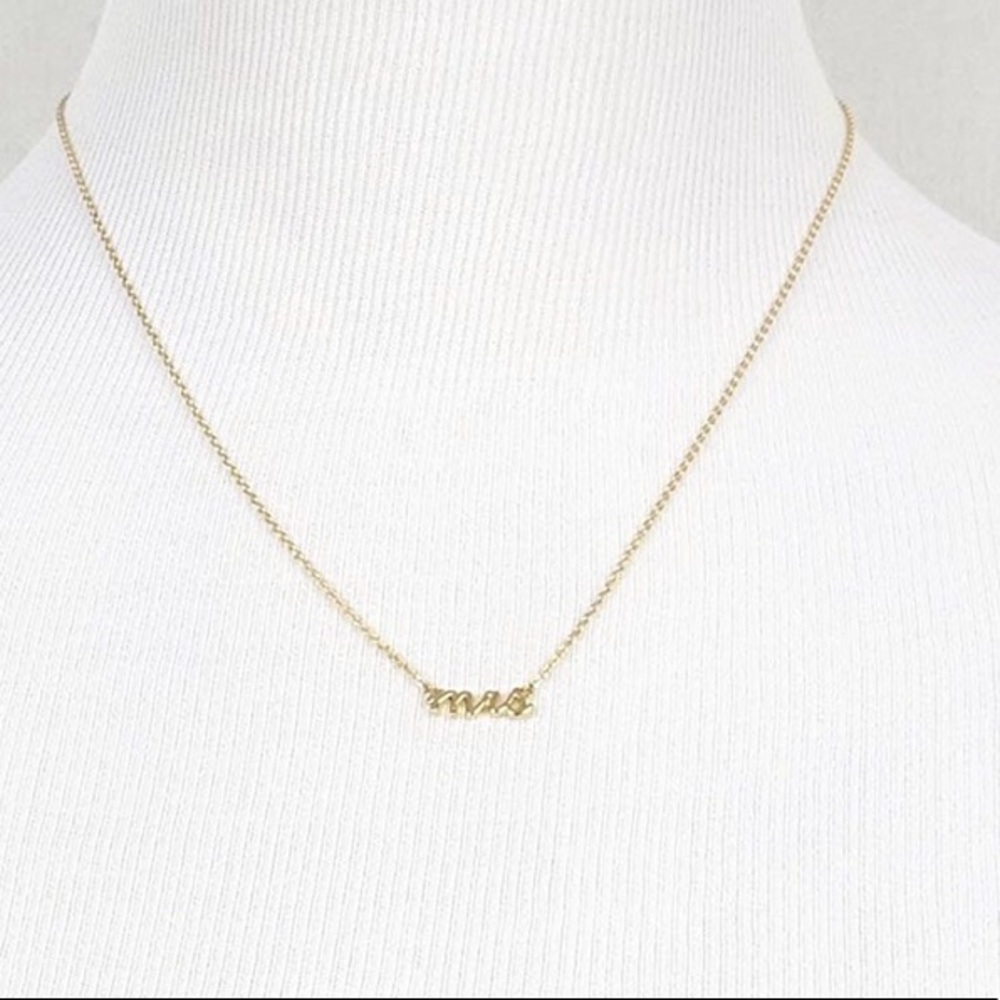 mrs Necklace Pendant Dainty Script Bride Gift - Picture 5 of 7