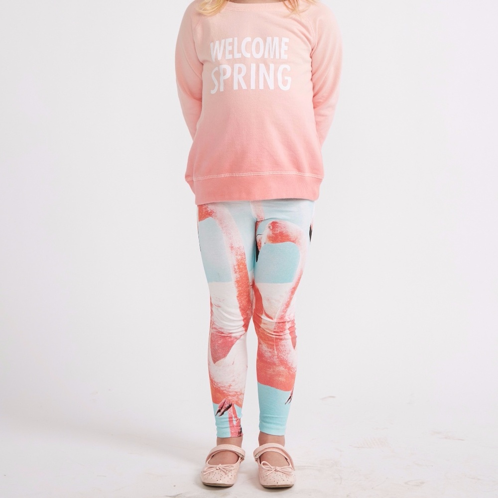 Flamingo Print Girls Leggings