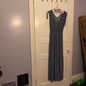 Blue and white dress