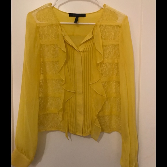 bcbg yellow top