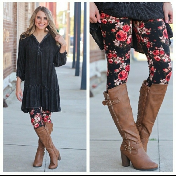 Infinity Raine Pants - 🌹Floral Plus size leggings
