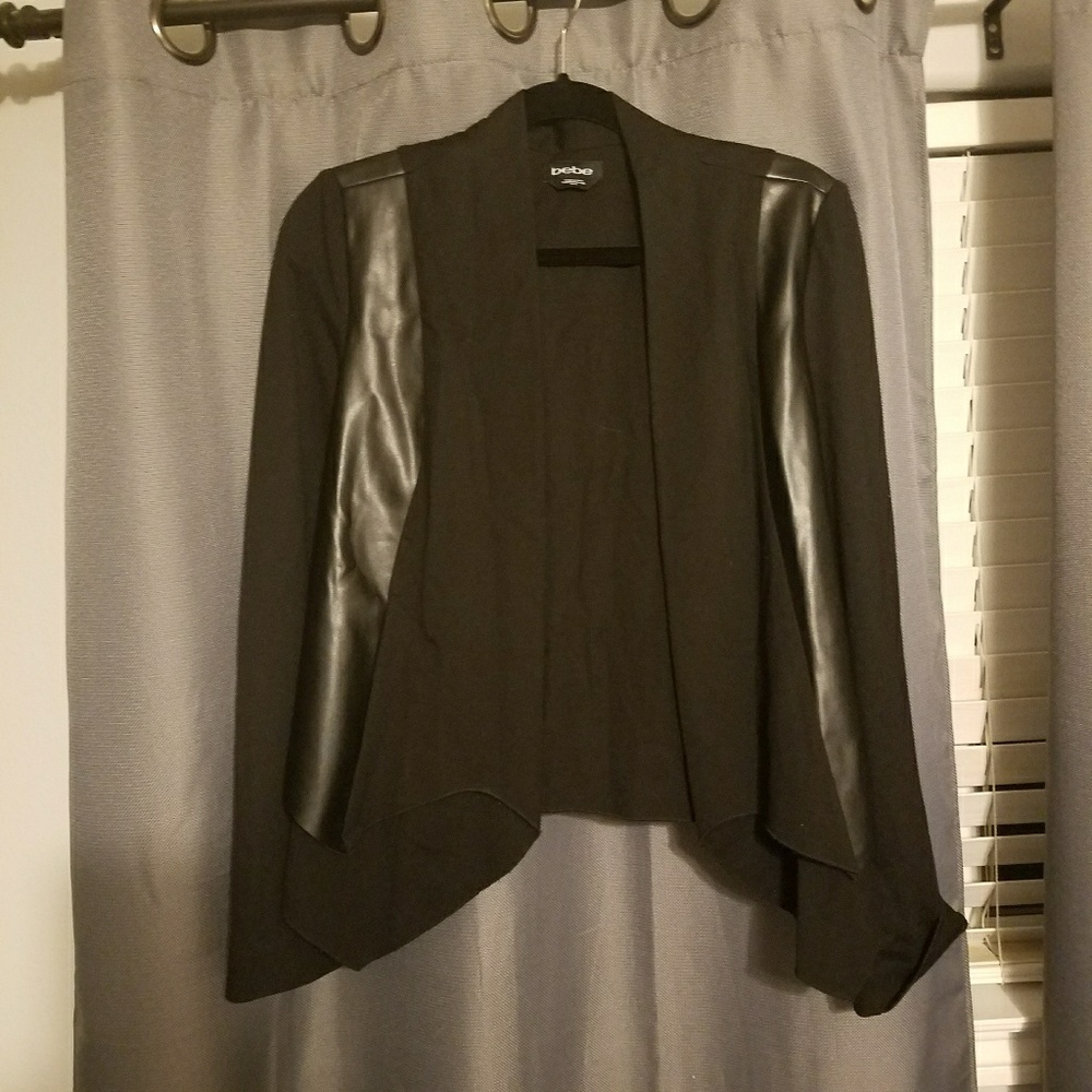 black faux leather Bebe jacket