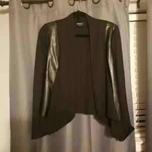 black faux leather Bebe jacket