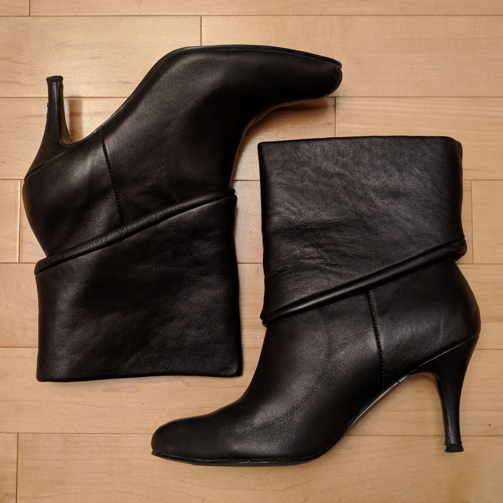 Urban Outfitters Brown Leather Foldover Booties