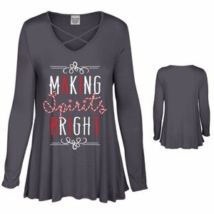 I7 Boutique "merry and bright"  Long Sleeve Blouse