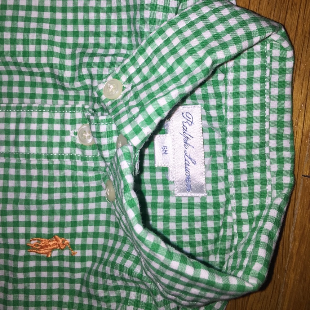 Ralph Lauren White/Green Long Sleeved Shirt