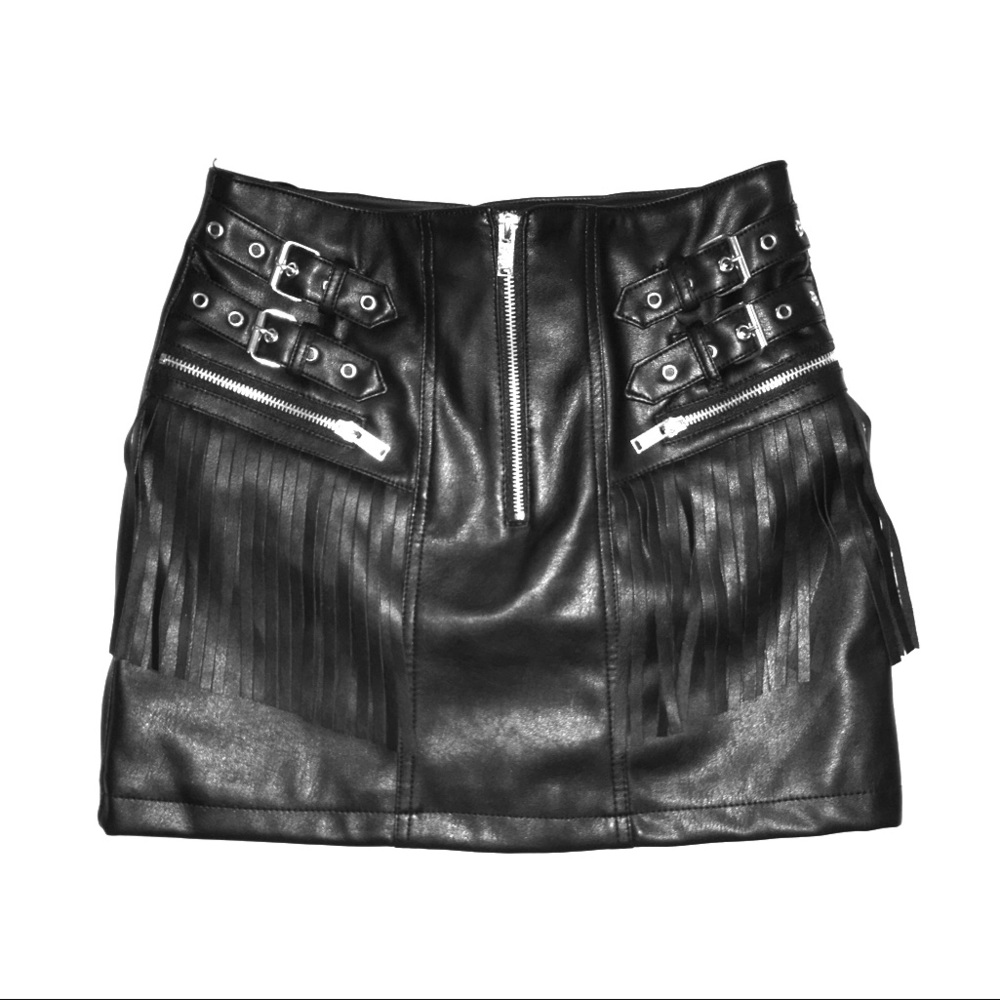 Vegan leather mini skirt