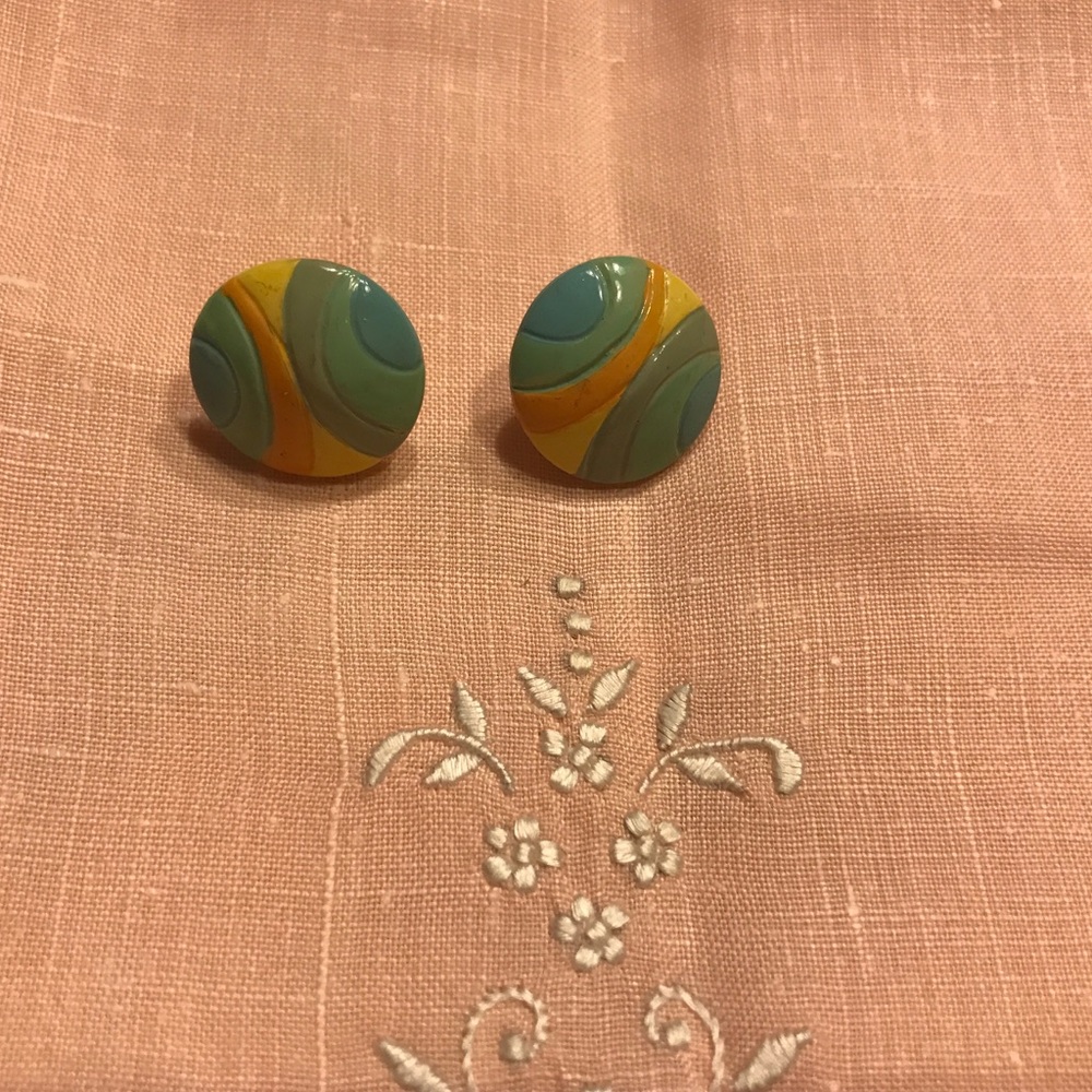 Vintage pastel rainbow earrings
