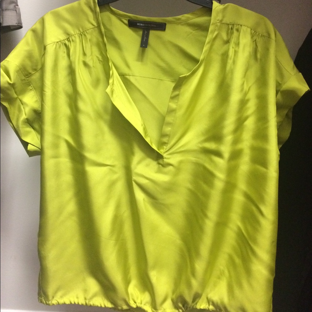 Lime green bcbg silk top
