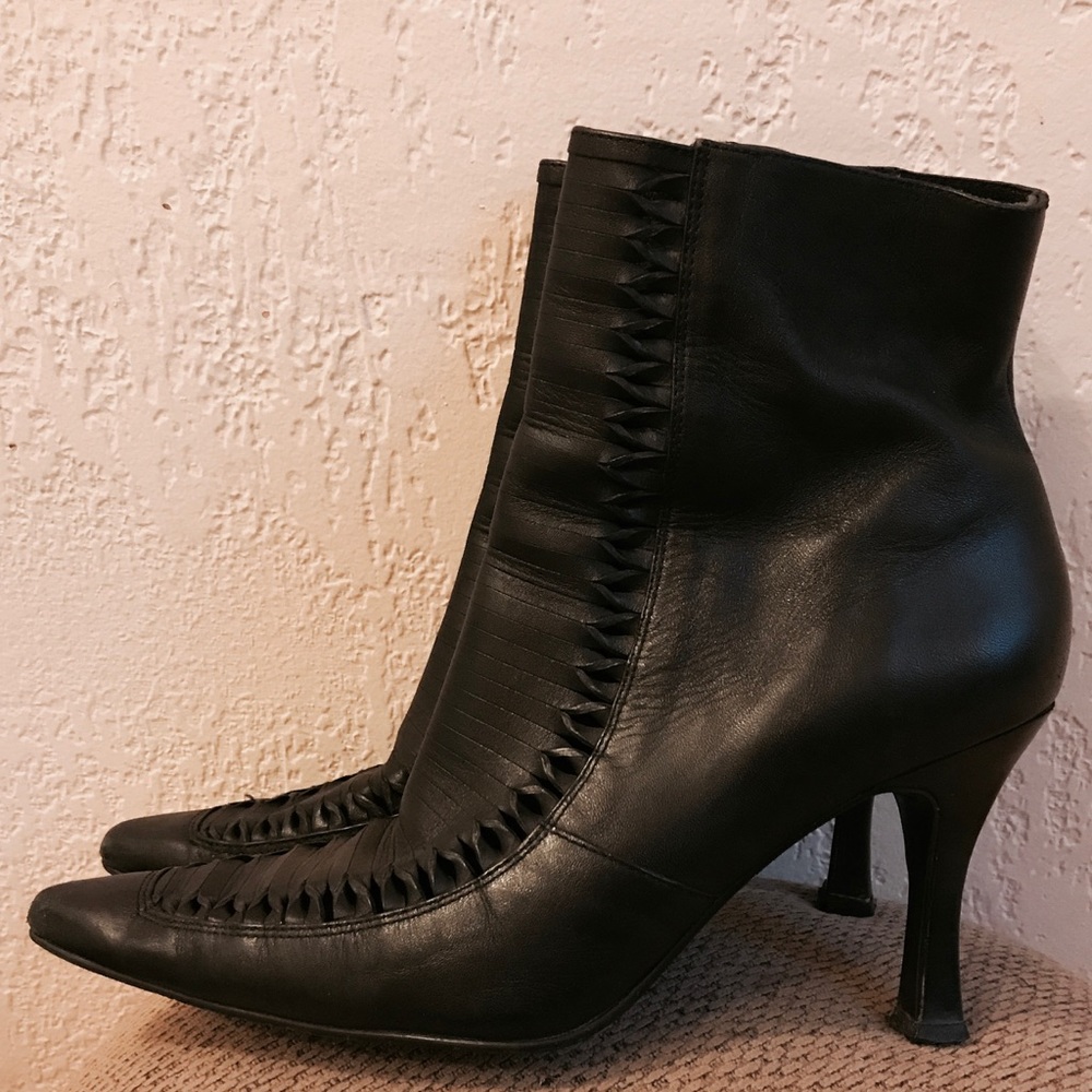 Black leather boots