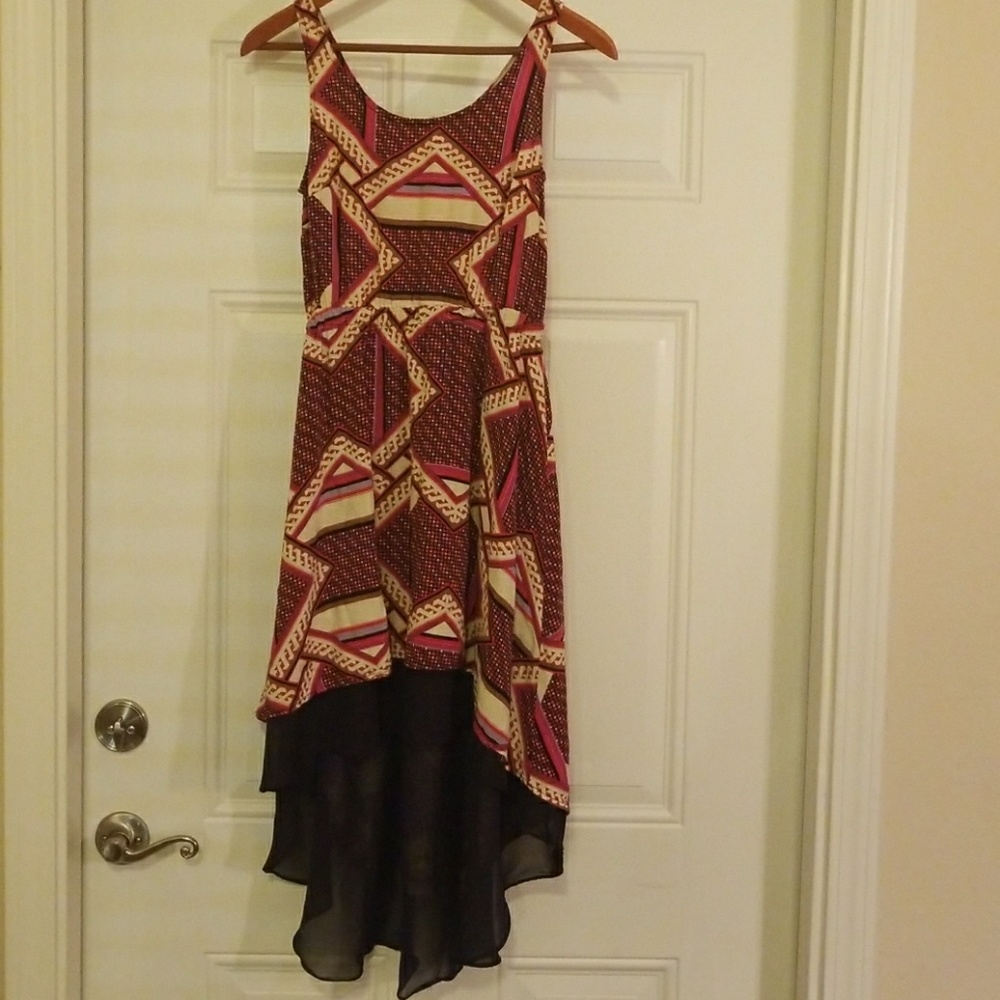 Xhilaration Printed High Low Dress - Size S